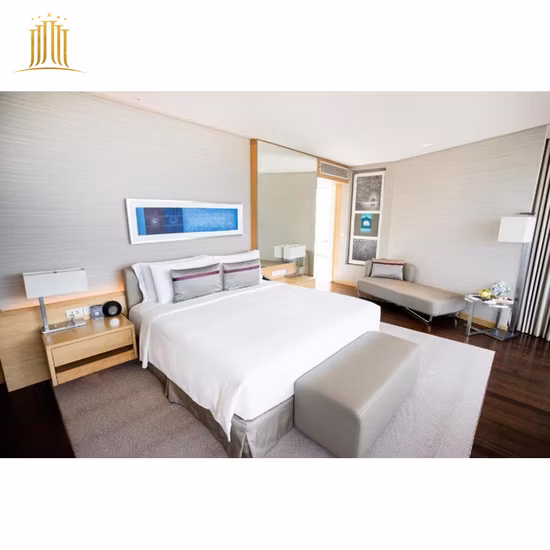 Mobili per l'ospitalità della camera da letto dell'hotel di lusso di Dubai Suite per la camera degli ospiti Set di letti king size in legno Mobili moderni personalizzati per hotel a 5 stelle